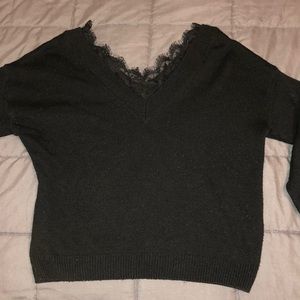 Lace collar sweater